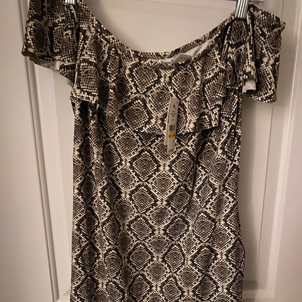 Tommy Bahama Ruffle Spa Dress women’s size medium animal print new with tags